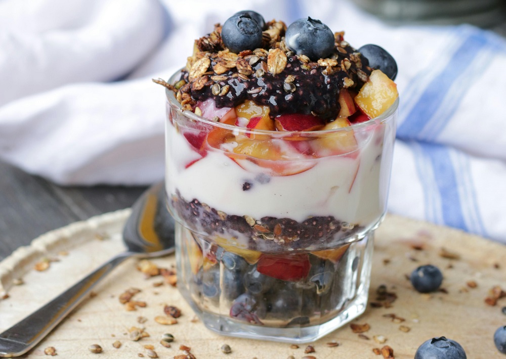 Layered fruit breakfast